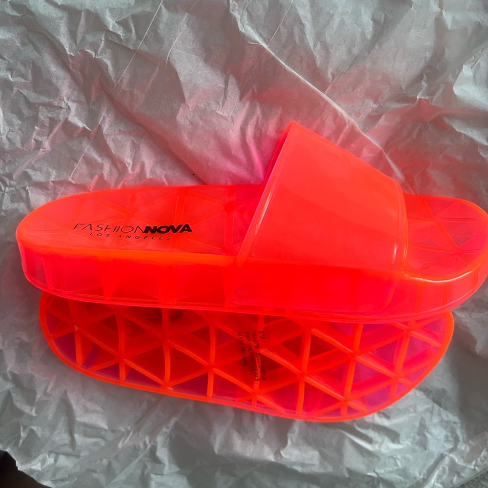 Fashion Nova Women’s Slides (Pink & Orange)